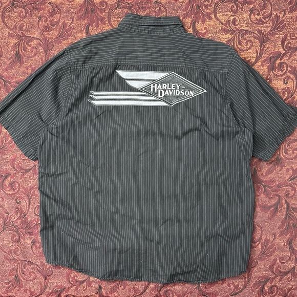 Y2K Harley Davidson Striped Button-Down - Picture 2 of 6